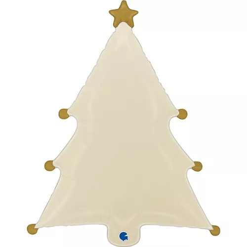 Balónek fóliový vánoční stromek béžový 69 cm