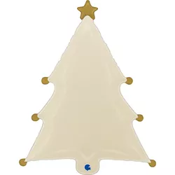 Balónek fóliový vánoční stromek béžový 69 cm