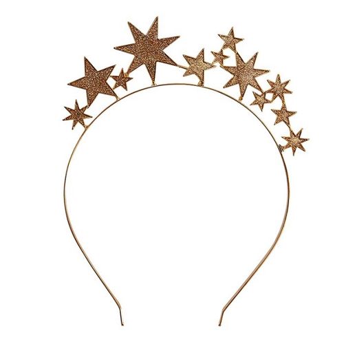 ČELENKA metalická zlatá Hvězdičky