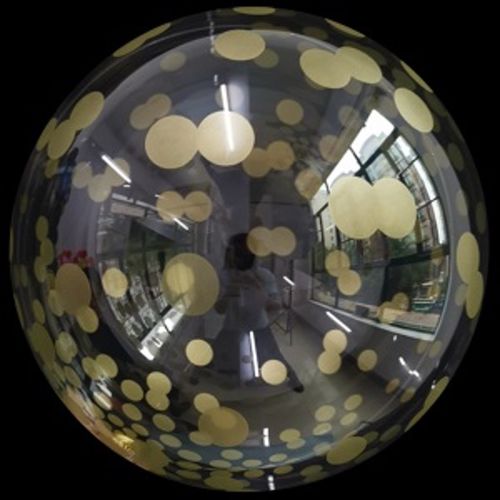BUBLINA balónová Transparentní zlaté puntíky 45cm