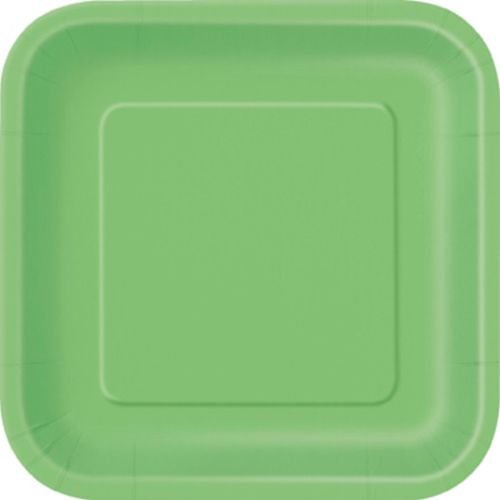 TALÍŘE papírové čtvercové Lime Green 23x23cm 14ks