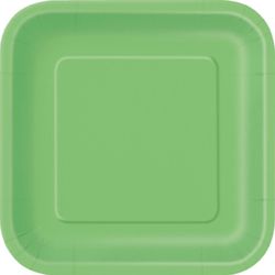 TALÍŘE papírové čtvercové Lime Green 23x23cm 14ks