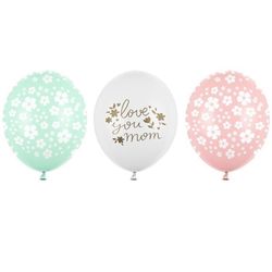 BALÓNKY latexové "Love you Mom" mix 30 cm 50 ks