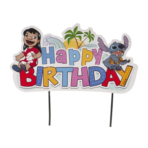 Zápich na dort Happy Birthday Stitch 17,5 cm