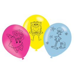 Balónky latexové SpongeBob 6 ks 27,5 cm