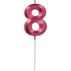 Svíčka Glamour číslo 8 Bordo Metallic