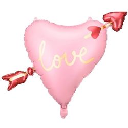 Balónek fóliový Srdce se šipkou "Love" 66 x 48 cm