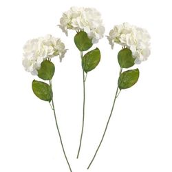 Květy hortenzie umělé bílé 3 ks