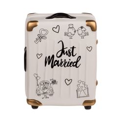 Pokladnička Kufr Just Married 11 x 6,5 x 16,5 cm