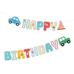 Banner Happy Birthday Auta 250 cm