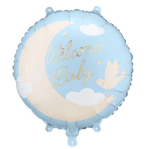 Balónek fóliový "Welcome home" modrý 35x35 cm