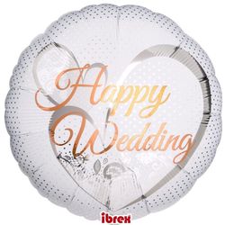 Balónek fóliový Happy Wedding 35 cm