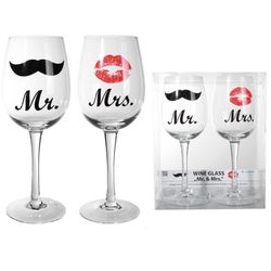 Sklenice na víno Mr & Mrs 430 ml 2 ks