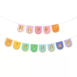 Banner Happy birthday barevný 163x12 cm