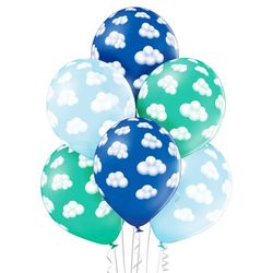Balónky latexové Mraky, modré 30 cm  6 ks