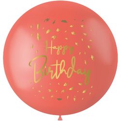 Balón Jumbo červený Happy Birthday 80 cm 1 ks
