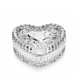 Crystal Bohemia Skleněná dózička ve tvaru srdíčka 65 mm