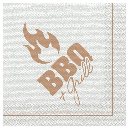 Ubrousky papírové BBQ & Grill Party bílé 33 x 33 cm 16 ks