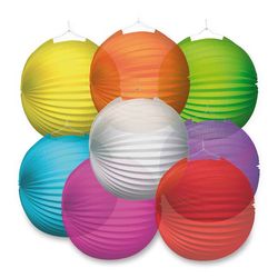 Lampion papírový jednobarevný mix barev 25 cm 1 ks