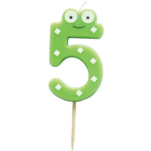 Svíčka narozeninová číslice 5 s očima 6 cm