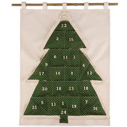 ADVENTNÍ KALENDÁŘ textilní závěsný stromeček
