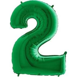 Balónek fóliový číslice zelená 2 1ks
