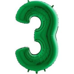 Balónek fóliový číslice zelená 3 1ks