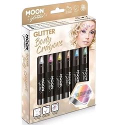 Tělové pastelky s glitry Holographic mix barev 6 ks