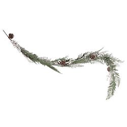Girlanda vánoční Zasněžené listy s bílými bobulemi 1,9 m