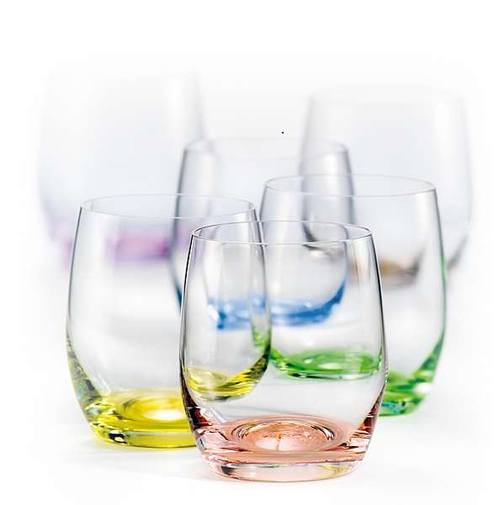 Crystalex Barevné skleničky Club Rainbow 300 ml, 6 ks