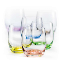 Crystalex Barevné skleničky Club Rainbow 300 ml, 6 ks