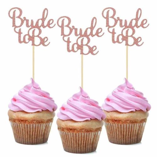 Dekorace cupcakes Bride to be rose gold 6 ks