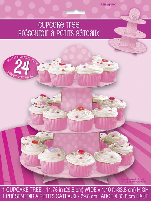 STOJAN NA 24 CUPCAKES kartón rúžový38cm x 30cm