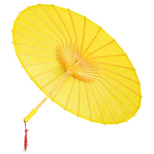 SLUNEČNÍK  hedvábný v thajském stylu žlutý 84cm