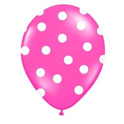 Balónek latexový Puntíky magenta