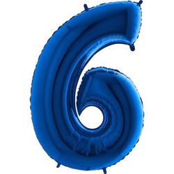Balón fóliové číslo modré 6 102 cm