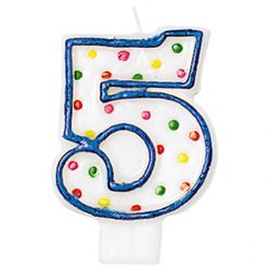 SVÍČKA číslice "5" s puntíky 1ks