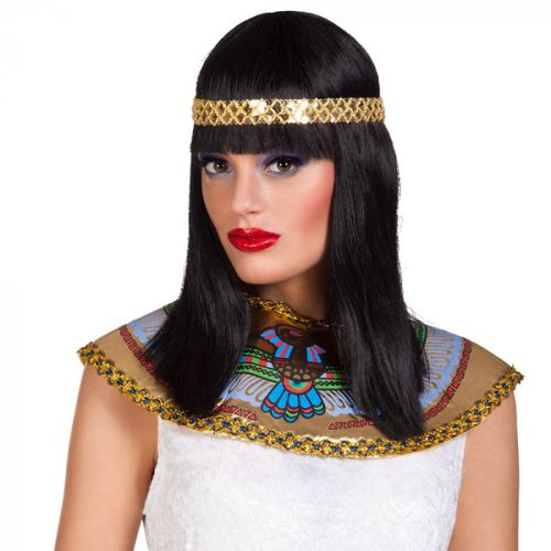 PARUKA Kleopatra s čelenkou
