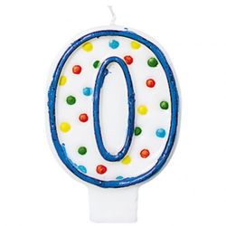 SVÍČKA číslice "0" s puntíky 1ks