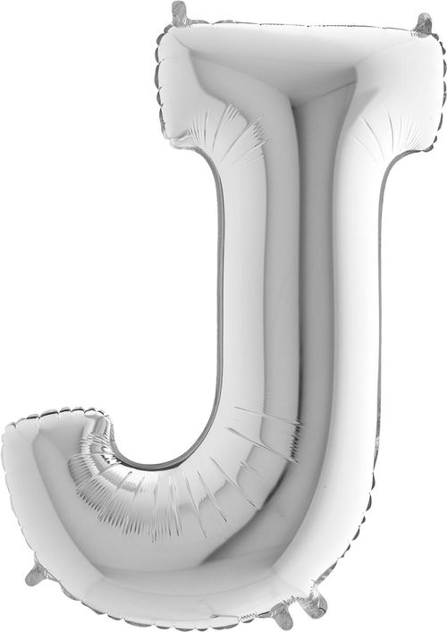 Balónek stříbrný písmeno J 102cm