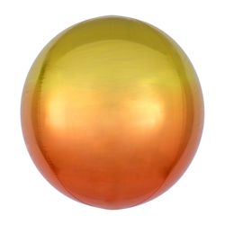 BALÓNEK fóliový ORBZ koule Ombré oranžovo-žlutá 40cm