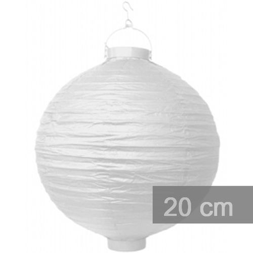 Lampion zahradní  s diodou 20cm bílý