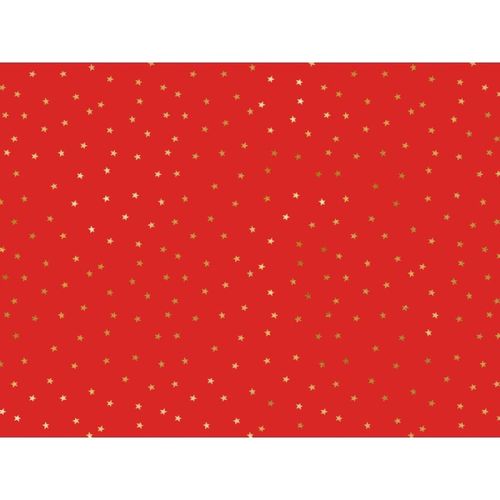 BALICÍ papír červený se zlatými hvězdičkami 70x200cm