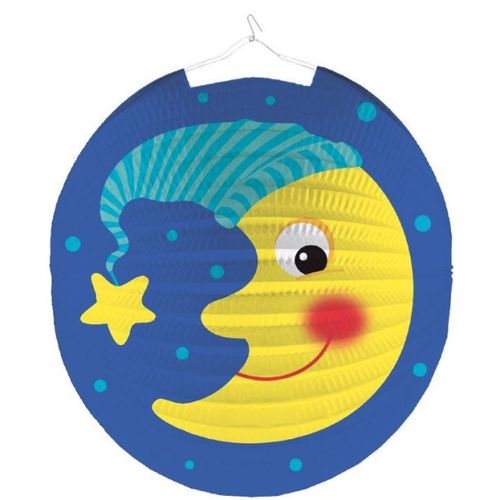 Lampion kulatý Měsíc s kloboučkem 25 cm