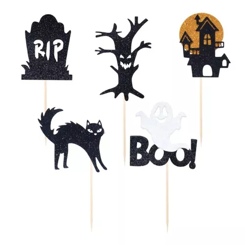 Halloweenské toppery BOO! 5 ks