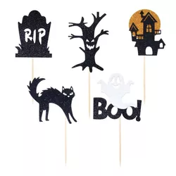 Halloweenské toppery BOO! 5 ks