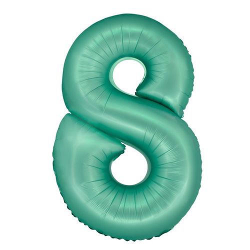 Balónek fóliový číslice 8 matná mint 76 cm
