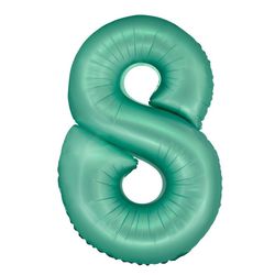Balónek fóliový číslice 8 matná mint 76 cm