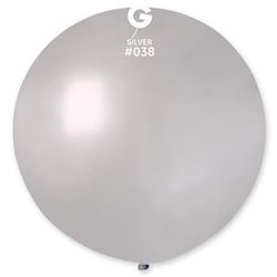 Balónek latexový metalický stříbrný 100cm