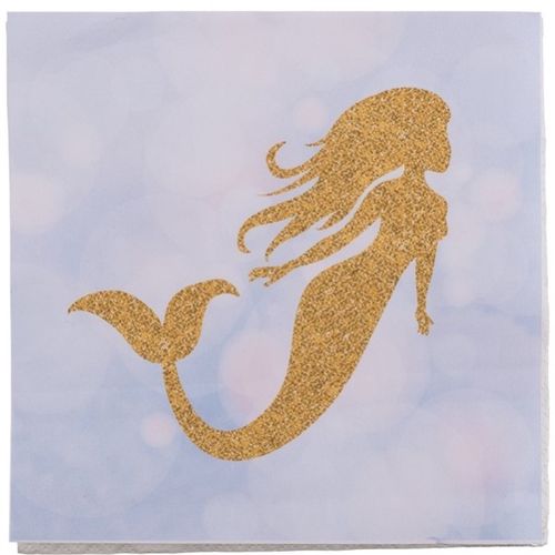 Mermaid party- ubrousky s mořskou vílou 33 x 33 cm 20 ks